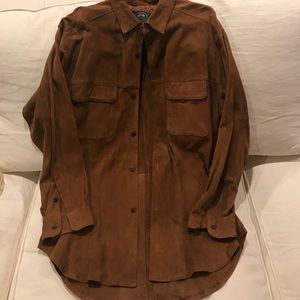 Men’s British khaki suede shirt